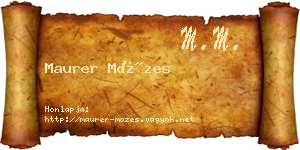 Maurer Mózes névjegykártya